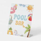 Signe De Table Piscine, Beach Anniversaire Bar de la piscine (Recto)