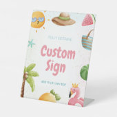 Signe De Table Piscine, Plage tropicale Symbole d'anniversaire (Recto)