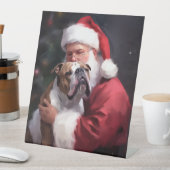 Signe De Table Pitbull avec Noël Festif du Père Noël (In SItu)