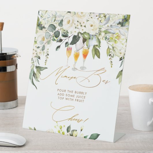 Signe De Table PixDezines Alabaster Rose Mimosa Bar (In SItu)