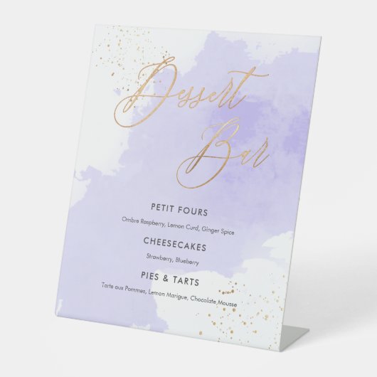 Signe De Table PixDezines Dessert Bar Lavender Watercolor Swatch (Recto)