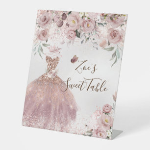Signe De Table PixDezines Quinceanera Douce Rose Dusty Table