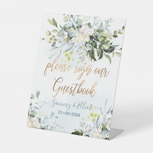 Signe De Table PixDezines Rustic Blue Gum Eucalyptus Se connecter (Recto)