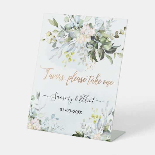 Signe De Table PixDezines Rustique Blue Gum Eucalyptus Faveurs (Recto)