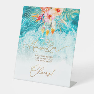 Signe De Table PixDezines Tropical Paradise Beach Mimosa Bar