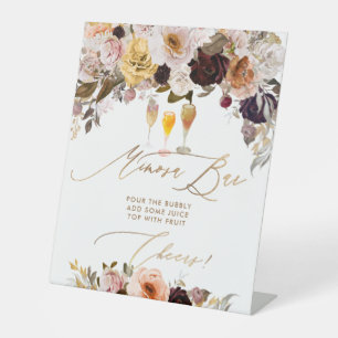 Signe De Table PixDezines Vintage Roses d'automne Bar Mimosa 