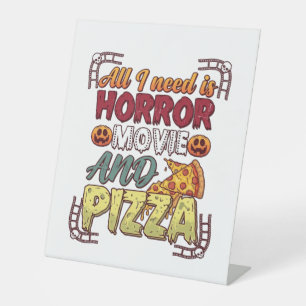 Signe De Table Pizza Film d'Horreur Halloween Citrouille Crâne Tr