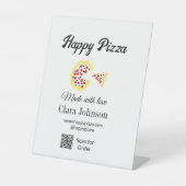 Signe De Table Pizza restaurant café pizzeria scan QR code comman (Recto)