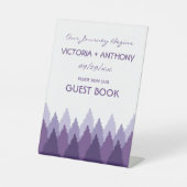 Signe De Table Plage de forêt violet Mariage de bois (Recto)