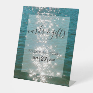 Signe De Table Plage Eau de Mer Étincelles Cartes de Mariage & Ca
