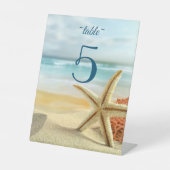 Signe De Table Plage, Sable, Starfish Mariage Numéro de tableau (Recto)