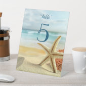 Signe De Table Plage, Sable, Starfish Mariage Numéro de tableau (In SItu)