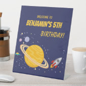 Signe De Table Planètes d'anniversaire et Rockship dans l'espace  (In SItu)
