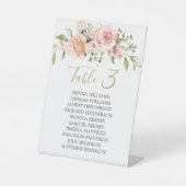 Signe De Table Plaque de siège en feuillage rose (Recto)