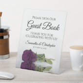 Signe De Table Plum Purple Rose S'Il Vous Plaît Signer Notre Livr (In SItu)