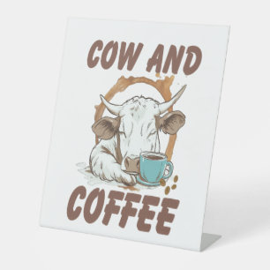 Signe De Table Png de vache et de café, Fille occidentale drôle