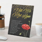 Signe De Table Poème funéraire floral de Poppy rouge (In SItu)