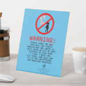 Signe De Table Pointe Chaussures Avertissement Ciel Bleu (In SItu)