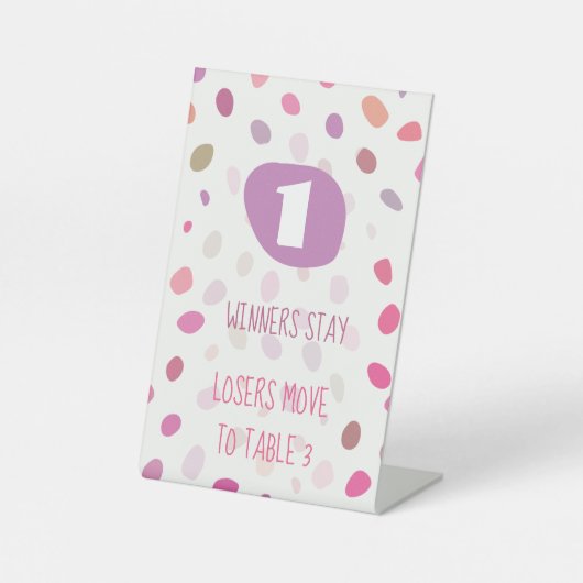 Signe De Table Points Cute Bunco Abstrait Table de jeu Une carte (Recto)