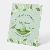 Signe De Table Pois doux dans un Baby shower de pois (Recto)