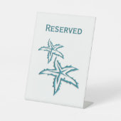 Signe De Table Poisson étoilé turquoise Réservé (Recto)