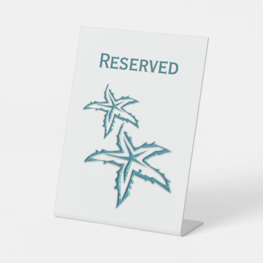 Signe De Table Poisson étoilé turquoise Réservé (Recto)