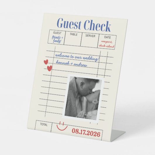 Signe De Table POLAROID Guest Check  (Recto)