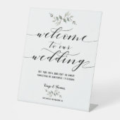 Signe De Table Police d'écriture Swash Bienvenue à notre mariage (Recto)