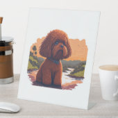 Signe De Table Poodle de jouet mignon (In SItu)