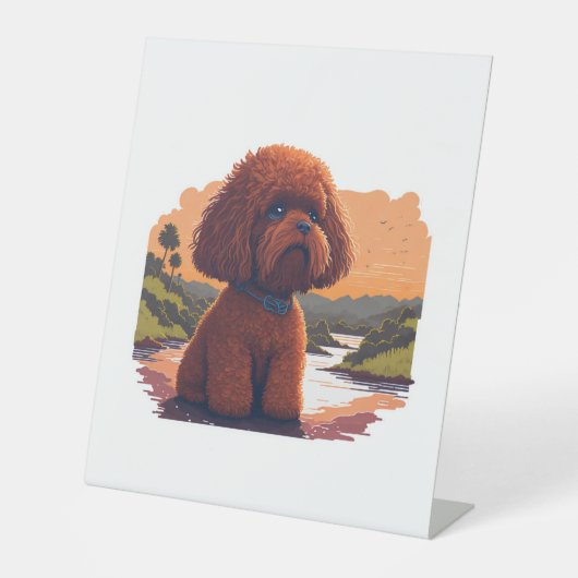 Signe De Table Poodle de jouet mignon (Recto)