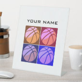 Signe De Table Pop Art Basketball Votre nom (In SItu)