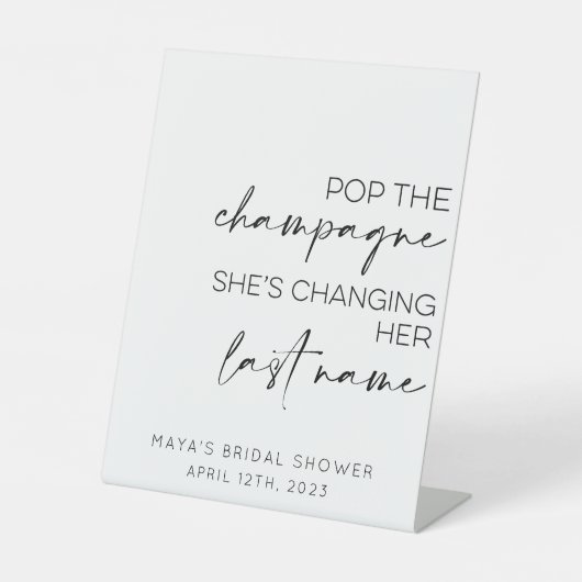 Signe De Table Pop La Bachelorette Champagne/Hen Do Sign (Recto)