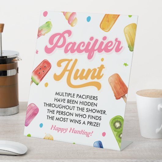 Signe De Table Popsicle Prêt à Pop Baby shower Pacifique chasse (In SItu)