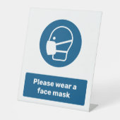 Signe De Table Porter un masque (Recto)