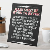 Signe De Table Porter un message de masque (In SItu)