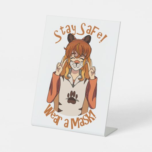 Signe De Table Portez un Masque ! (Recto)