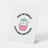 SIGNE DE TABLE POSEZ-MOI DES CHATS ET DES CUPCAKES (Recto)