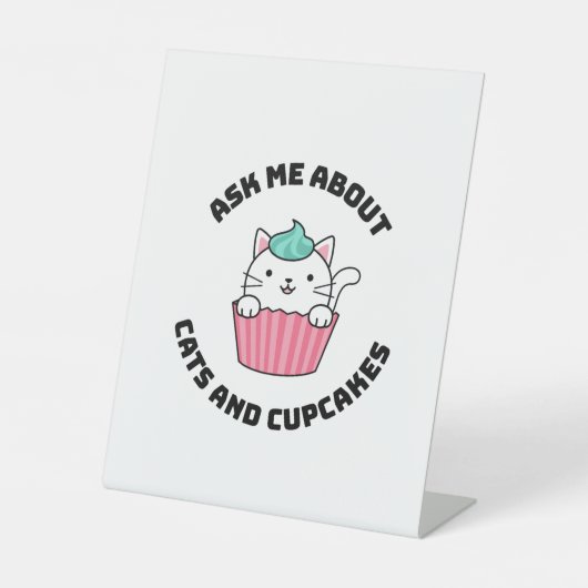 SIGNE DE TABLE POSEZ-MOI DES CHATS ET DES CUPCAKES (Recto)