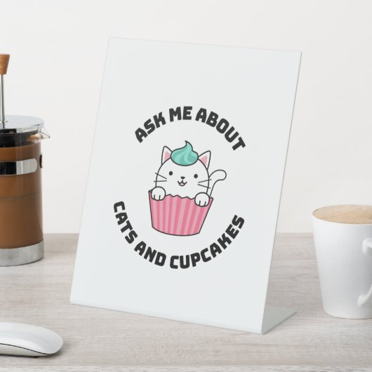 SIGNE DE TABLE POSEZ-MOI DES CHATS ET DES CUPCAKES (In SItu)