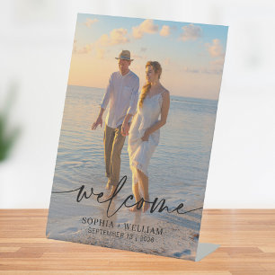 Signe De Table Poster de mariage élégant photo moderne