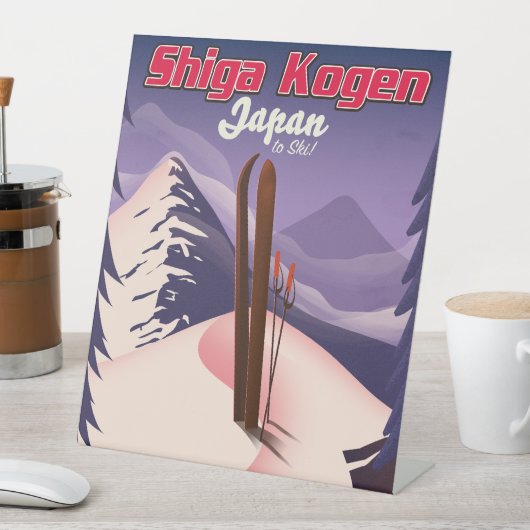 Signe De Table poster de ski shiga kogen japon (In SItu)