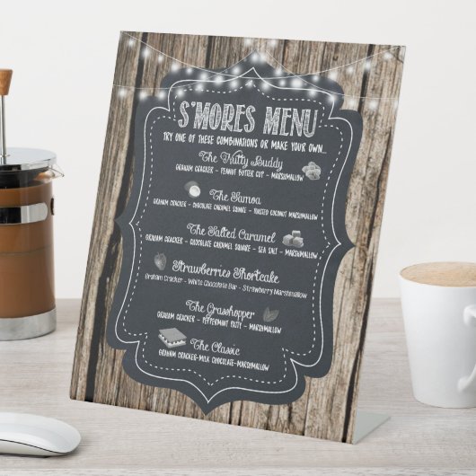 Signe De Table Poster Rustic S'mores Bar Signet Mariage (In SItu)