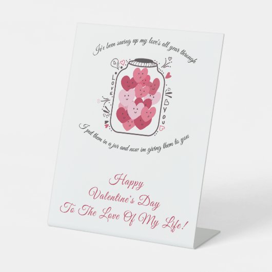 Signe De Table Pot de l'amour de la Saint-Valentin (Recto)
