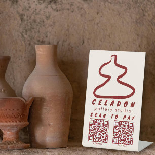 Signe De Table POTERIE Boutique de Céramique SCAN POUR PAYER QR 