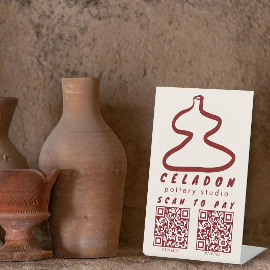 Signe De Table POTERIE Boutique de Céramique SCAN POUR PAYER QR 