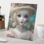 Signe De Table Poupée Vintage bleue, (In SItu)