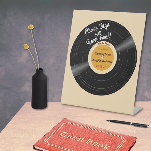 Signe De Table Pour le disque Vinyl Super Browns Livre d'invité