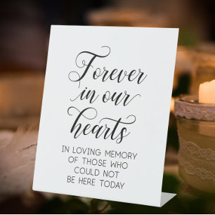 Signe De Table Pour toujours dans nos coeurs mémorial Mariage