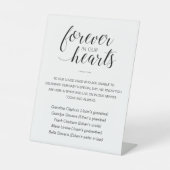 Signe De Table Pour toujours dans nos coeurs Noms Baby shower com (Recto)