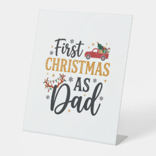 Signe De Table Premier camion de Noël Papa Fêtes de fin d'année